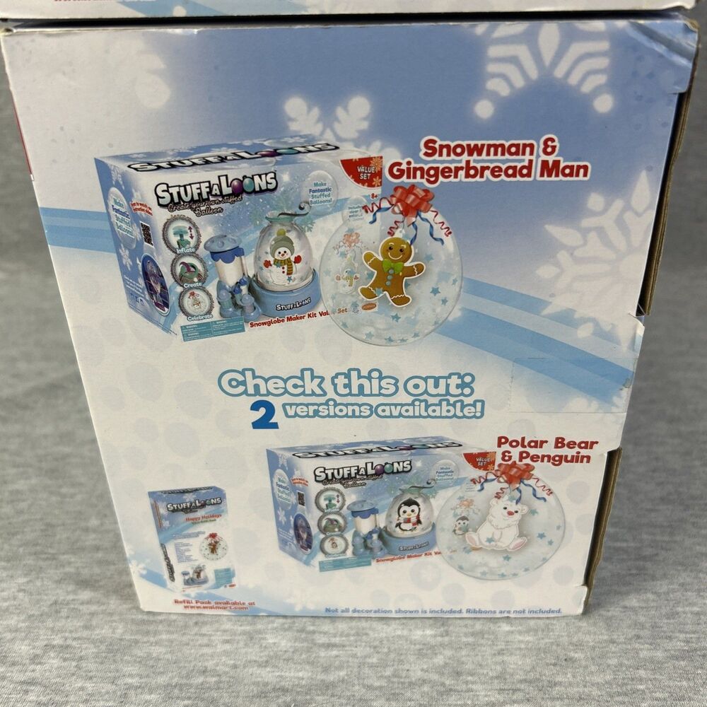 2! - Goodmark Stuffaloons Snow Globe Maker Kit Value Sets Penguin And Snowman! - Picture 7 of 16
